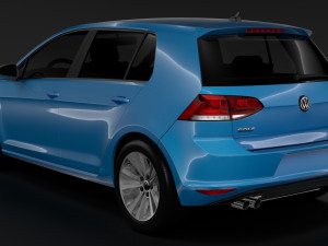 volkswagen golf 7 tsi 5d 2016 Modelo 3D