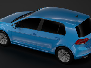 volkswagen golf 7 tsi 5d 2016 Modelo 3D