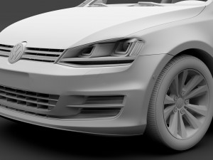 volkswagen golf 7 tsi 5d 2016 Modelo 3D