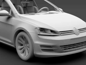 volkswagen golf 7 tsi 5d 2016 3D Model