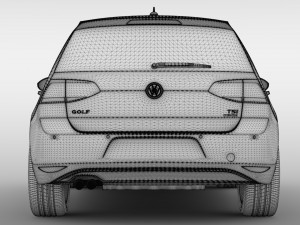 volkswagen golf 7 tsi 5d 2016 Modelo 3D