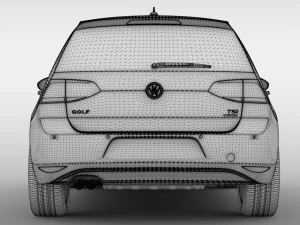 volkswagen golf 7 tsi 5d 2016 3D Model