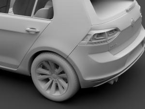 volkswagen golf 7 tsi 5d 2016 Modelo 3D