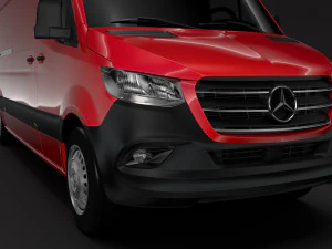 mercedes benz sprinter panel van l3h2 rwd 2019 3D Model