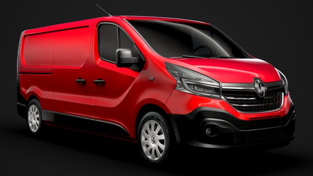 renault trafic van lwb 2019 Modelo 3D .c4d .max .obj .3ds .fbx .stl .blend 