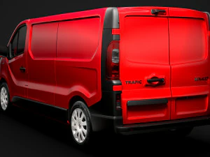renault trafic van lwb 2019 3D Model