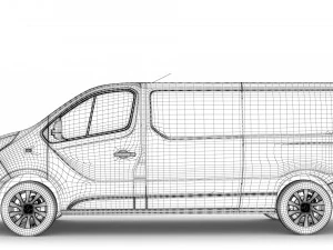 renault trafic van lwb 2019 3D Model