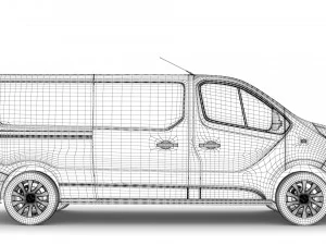 renault trafic van lwb 2019 3D Model