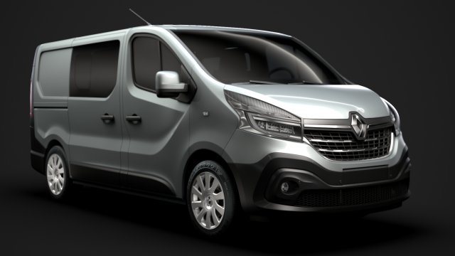 renault trafic combi 2019 3D Model .c4d .max .obj .3ds .fbx .stl .blend 