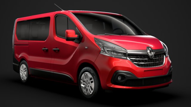 renault trafic minibus 2019 3D Model .c4d .max .obj .3ds .fbx .stl .blend 
