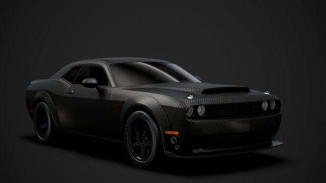 dodge challenger srt demon carbon 2019 3D 模型 .c4d .max .obj .3ds .fbx .stl .blend 