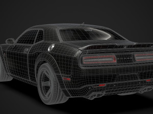 dodge challenger srt demon carbon 2019 3D 模型