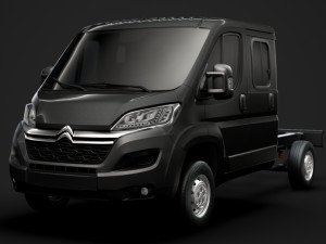citroen jumper relay chassis truck crew cab 3450 wb 2019 3D Model