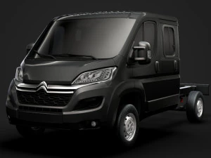 citroen jumper relais chassis vrachtwagen crew cab 3450 wb 2019 3D Model