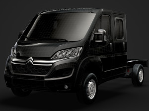 citroen jumper relay chassis truck crew cab 3450 wb 2019 3D Model