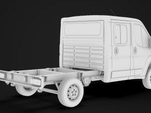 citroen jumper relay chassis truck crew cab 3450 wb 2019 3D Model