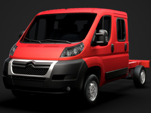 citroen jumper relay chassis truck crew cab 3450 wb 2014 Modello 3D