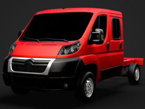 citroen jumper relay chassis truck crew cab 3450 wb 2014 Modello 3D