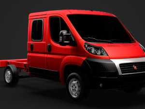 fiat ducato chassis truck crew cab 3450 wb 2014 Model 3D