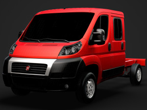 fiat ducato chassis truck crew cab 3450 wb 2014 Model 3D