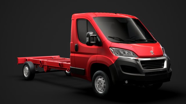 peugeot boxer manager chassis truck single cab 4300wb 2019 Model 3D .c4d .max .obj .3ds .fbx .stl .blend 