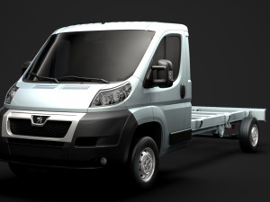 peugeot boxer manager chassis truck single cab 4300wb 2014 3D Model