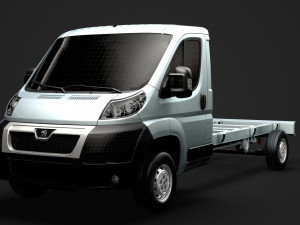 peugeot boxer manager chassis truck single cab 4300wb 2014 3D Model