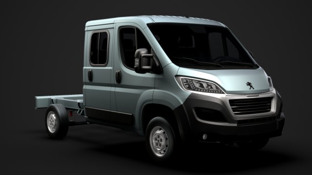 peugeot boxer manager chassis truck crew cab 3450 wb 2019 3D 모델 .c4d .max .obj .3ds .fbx .stl .blend 