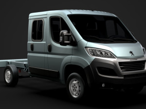 peugeot boxer manager chassis truck crew cab 3450 wb 2019 3D Model