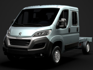 peugeot boxer manager chassis truck crew cab 3450 wb 2019 3D 모델