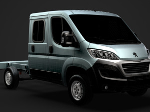 peugeot boxer manager chassis truck crew cab 3450 wb 2019 3D 모델