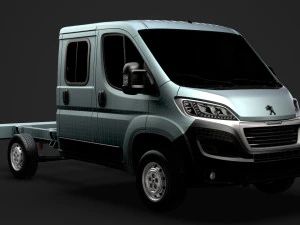 peugeot boxer manager chassis truck crew cab 3450 wb 2019 3D Model