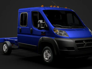 ram promaster carga chassi caminhão tripulação cabine 3450 wb 2019 Modelo 3D