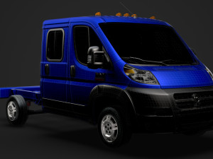 ram promaster cargo chassis truck crew cab 3450 wb 2019 Model 3D