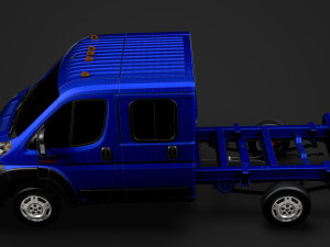 ram promaster cargo chassis truck crew cab 3450 wb 2019 Model 3D