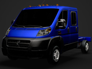 ram promaster cargo chassis truck crew cab 3450 wb 2019 Model 3D