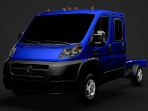 ram promaster cargo chassis truck crew cab 3450 wb 2019 3D Model