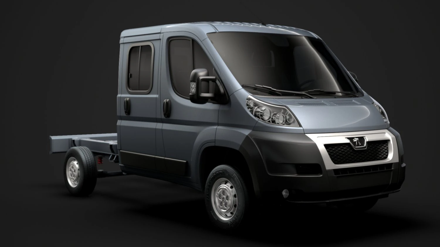 peugeot boxer manager chassis truck crew cab 3450 wb 2014 3D Model .c4d .max .obj .3ds .fbx .stl .blend 