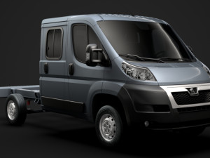 peugeot boxer manager chassis truck crew cab 3450 wb 2014 3D Model