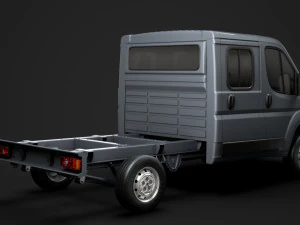peugeot boxer manager chassis truck crew cab 3450 wb 2014 3D Model