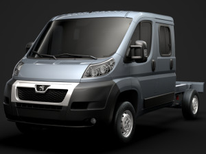 peugeot boxer manager chassis truck crew cab 3450 wb 2014 3D Model