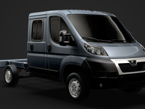 peugeot boxer manager chassis truck crew cab 3450 wb 2014 3D Model