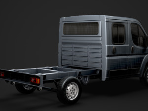 peugeot boxer manager chassis truck crew cab 3450 wb 2014 3D Model