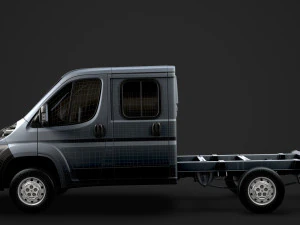 peugeot boxer manager chassis truck crew cab 3450 wb 2014 3D Model