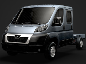 peugeot boxer manager chassis truck crew cab 3450 wb 2014 3D Model