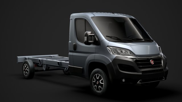 fiat ducato chassis truck single cab 4300wb 2019 Model 3D .c4d .max .obj .3ds .fbx .stl .blend 