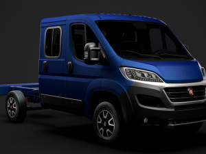 fiat ducato chassis truck crew cab 3450 wb 2019 3D Model