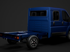 fiat ducato chassis truck crew cab 3450 wb 2019 3D Model
