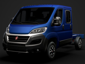 fiat ducato chassis truck crew cab 3450 wb 2019 3D Model