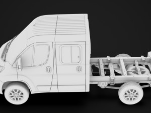 fiat ducato chassis truck crew cab 3450 wb 2019 3D Model
